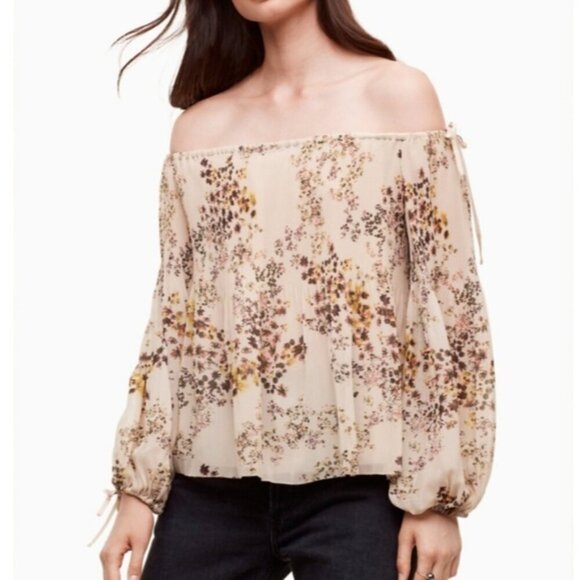 Aritzia Wilfred Talance Off-Shoulder Floral Blouse Size M - Picture 3 of 9